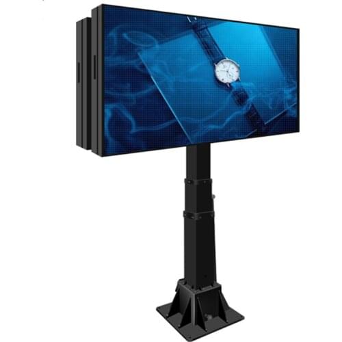 Fixed P6 Lifting Double Sided LED Billboard Floor Standing Hydraulic Pole Outdoor LED Large Screen Digital Advertising Display