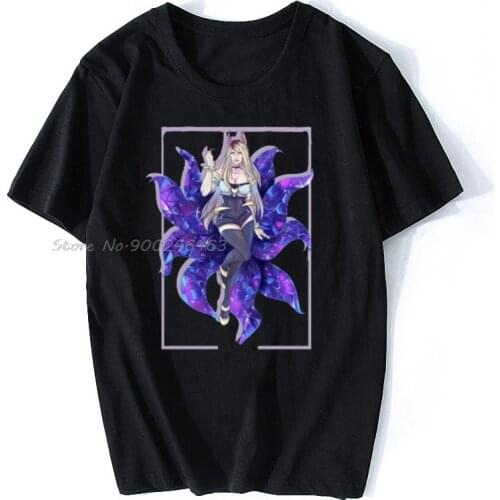Men t-shirt KDA Ahri Tshirt Men Cotton Tees Tops Hip Hop Harajuku Streetwear Summer Women T Shirt