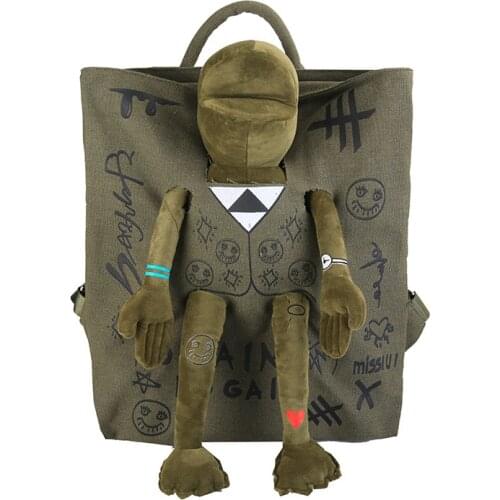 Frog Stereo Doll Backpack Cartoon Girls Canvas Backpack School Bag Kawaii Womens Shoulder Bag Large-capacity Travel Bag Women