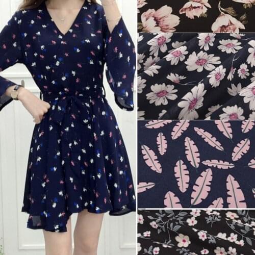 Artificial Cotton Carved Floral Cotton Silk Black Blue Dress Hanfu Skirt Dress Cotton Silk Cloth Fabrics Sewing Home Textile