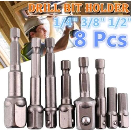 Wrench Sleeve Extension Bar Hex Shank Drive Power Drill Bit Socket Driver Adapter Set
