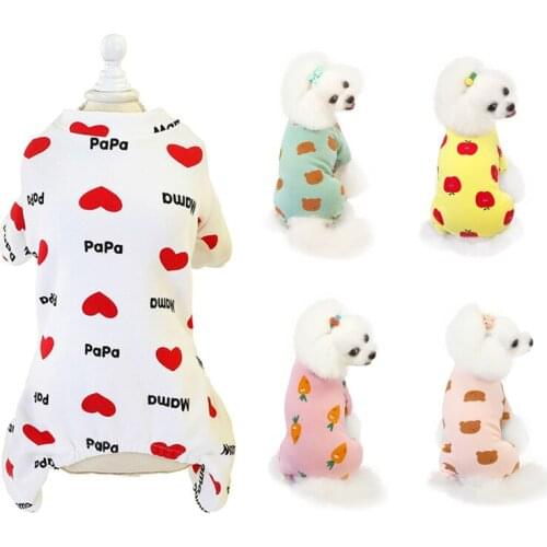 Cotton Print Cat Dog Jumpsuit Jamapas Winter Pet Clothes for Small Dogs Yorkies Shih Tzu Overalls Mascoats Clothing pijama perro