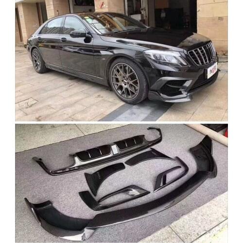 Carbon Fiber Front Bumper Lip Rear diffuser Flaps Air Vent Outlet Cover For Mercedes Benz S Class S63 AMG S400 S500 S600 14-17