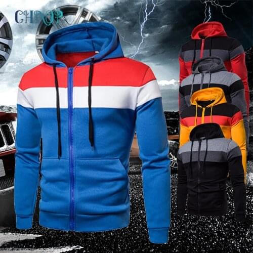 Men Jackets Zip Hoodies Patchwork Sweatshirt Casual Hoodies Mens Hip Hop Hooded Streetwear Outdoor Male Autumn Clothing
