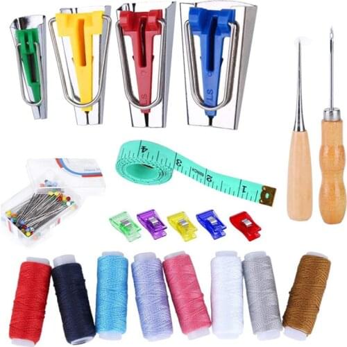 MIUSIE DIY Sewing Patchwork Tool Fabric Bias Binding Tape Maker Kit Tool For Sewing Clips Electric Sewing Machine Accessories