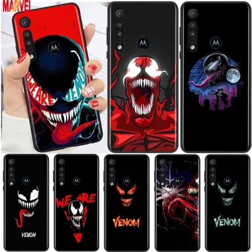 Fashion Marvel Venom For Motorola G9 G8 G Edge One E7 E6 Power Lite Marco Hyper Fusion Plus Play Black Phone Case Cover