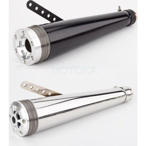 Motorcycle Retro Exhaust Pipe Inlet 38mm 40mm 43mm 45mm Vertical Back Pressure Case Antiqued Electroplating Modified Mufflers
