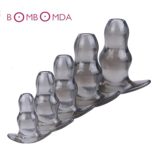 Soft Silicone Hollow Dildo Butt Plug Anal Sex Toys For Women Men Prostate Massager Anal Plug Expanding Stimulator Adult Product