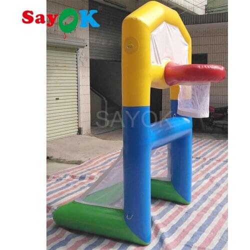 SAYOK PVC inflatable multi-play goal for basketball and soccer/football games, inflatable mini goal for sale