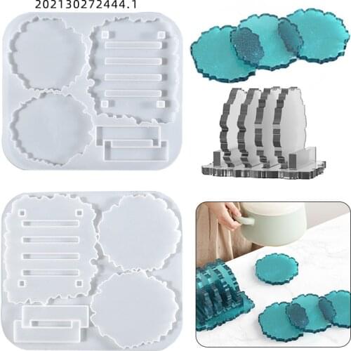 Irregular Coaster Shelf Silicone Mold DIY Crystal Epoxy Resin Mold Practical Coaster Storage Rack Kitchen Supplies Home Decor