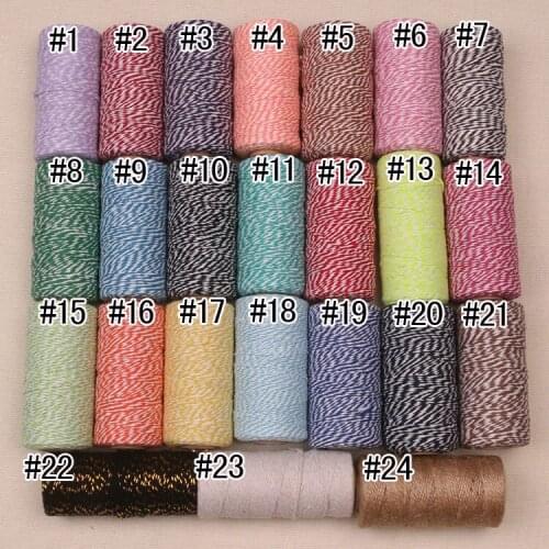 NEW MIX 24 Colors 8ply 1.5MM-2MM 200Meter Cotton Bakers Twine Bakers Twine Gift Packing Twine for Crafting Fabric string Cord