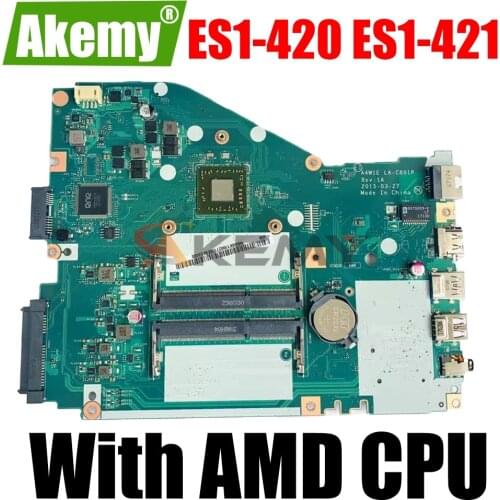 Original For ACER Aspire ES14 ES1-420 ES1-421 Laptop motherboard With AMD CPU A4W1E LA-C801P NBMY211002 100% fully tested