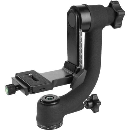Professional Gimbal DSLR Tripod Head with UNC 1/4 Arca-Swiss Quick-Release Plate