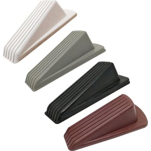 Door Wedge Shaped Rubber Door Stops Non-Slip Black Rubber Door Buffers for Office Home America Floor Door Stopper