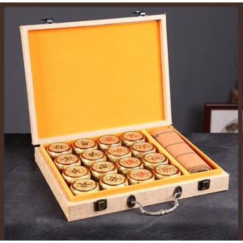 Luxury Game Chinese Chess Professional Pieces Wood Chinese Chess Set Luxury Gold Boardgame Juegos De Mesa Wooden Chess Set