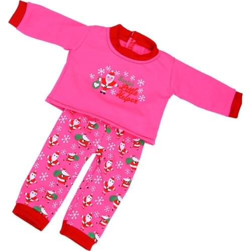 Rose Red Santa Claus Printed Sleepwear Outfit for 18'' Dolls