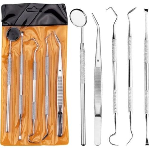 Dental Mirror Dental Tool Set With Bag Mouth Mirror Dental Kit Instrument Oral Care Dentist Prepare Tool