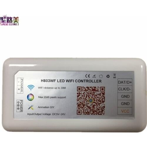 DC5V-24V H803 LED Pixel WiFi Controller 2048 Pixels Support ArtNet Remote Control work with TM1812 WS2811 WS2812 LDP6803 DMX512