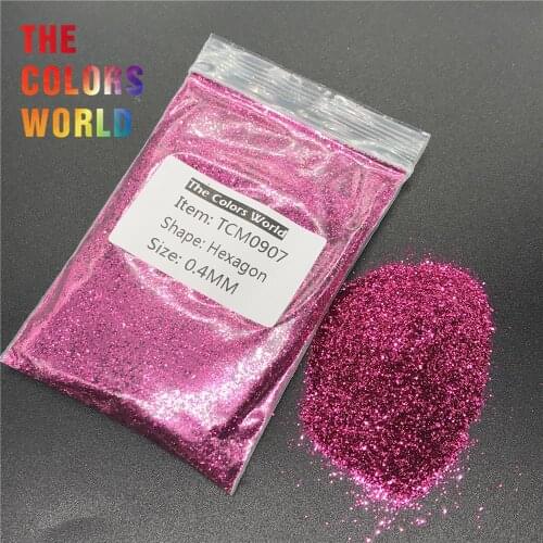 TCM0907 Rose Red Color Metallic Luster Hexagon Shape For Nail Glitter Nail Art Decoration Makeup Body Glitter Henna Handwork DIY