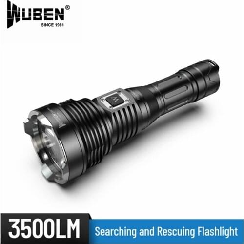 WUBEN T102 Pro CREE XHP70.2 LED 3500 Lumens Flashlight with 26650 High-Drain Li-Ion Battery