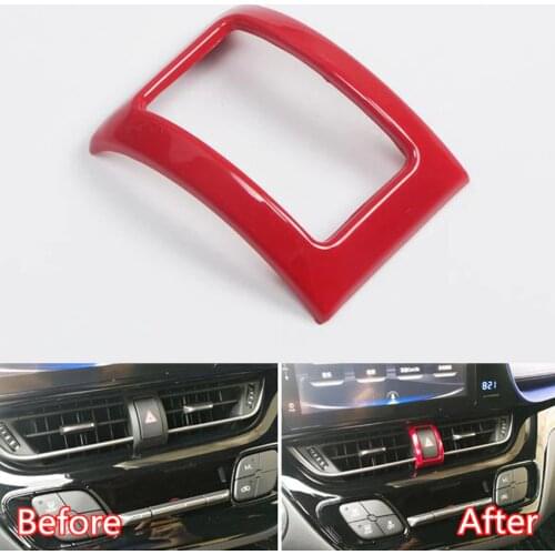 YAQUICKA For Toyota CHR C-HR 2017 2018 Car Emergency Light Lamp Frame Stickers Car Styling Accessories ABS Red Color