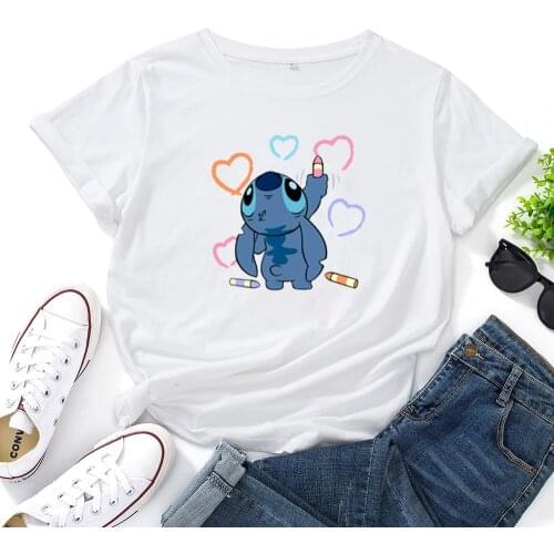 Cartoon Anime Pattern Woman T Shirt Top Cotton O-neck Short-sleeved T-shirt Women Summer Casual Fashion Camisetas Mujer