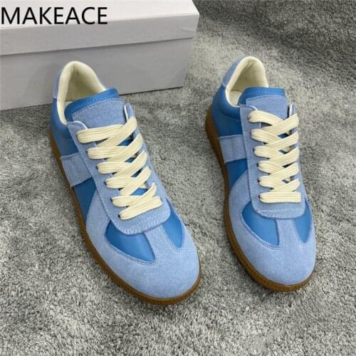 Woman Multicolour Sneakers Female Cow Suede Flat Single Shoes Casual Lace-Up Runway Brand Women Blue Grey Black Round Toe 2021
