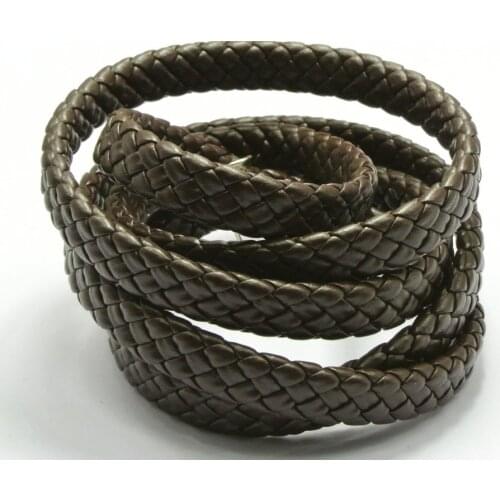 16.4 Feets Brown Flat Braided Bolo Synthetic Leather Cord 10X4mm