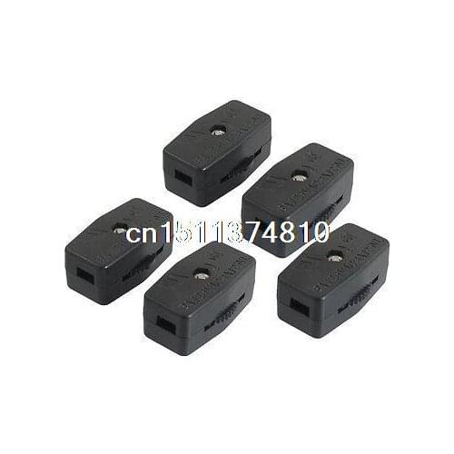 5 Pcs Plastic Housing On/Off Thumbwheel Light Lamp Inline Switch AC 125V 6A