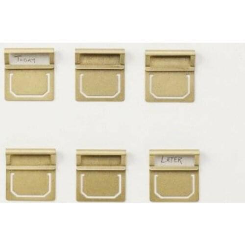 6pcs Retro brass bookmark index file clip for Midori Notebook planner accessories office & school supplies Vintage stationery