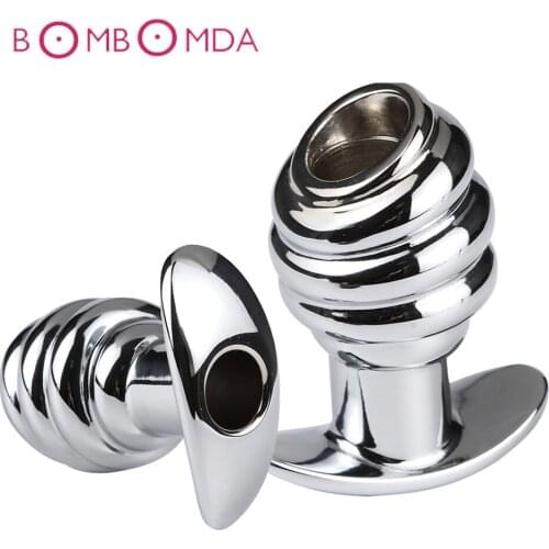 Anal Beads Enema Hollow Butt Plug Peep Vaginal Anus, Hollow Aluminum Anal Plug. Dildo Anal Plug Adult Sex Toy for Men Women Gay