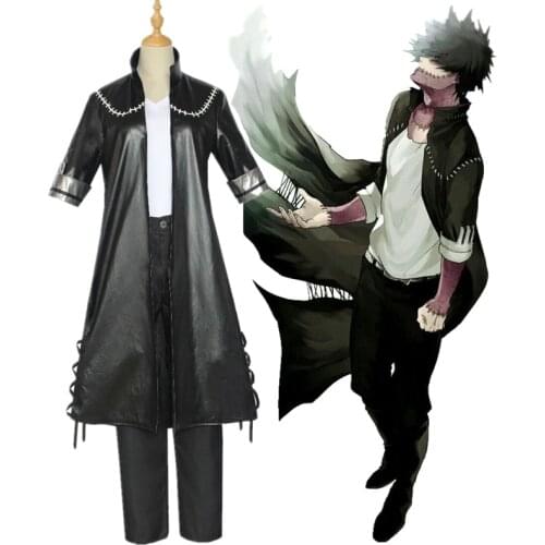 Anime Boku No My Hero Academia Dabi Cosplay Costume Set Jacket T-shirt Pants Suit Props