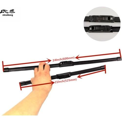 Free shipping car styling stickers Wiper blades for Renault Trafic 2 (From 2001 onwards) 24"+21" J hook wiper arms high-quality