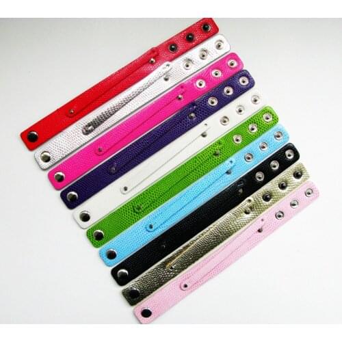 18mm+8mm 10pcs PU Snake skin Wristband Bracelet DIY Accessories Fit 8mm slide letters