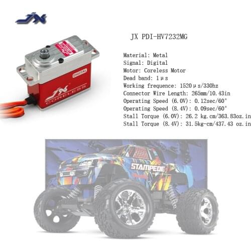 JX PDI-HV7232MG 6V-8.4V Digital Coreless Motor HV Servo 32kg Torque Aluminums Case for 1/10 1/8 RC car/ Big airplane