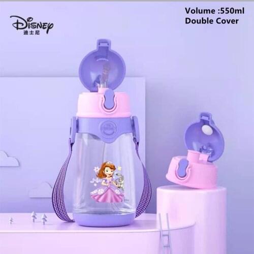 Disney Marvel Tritan PP Water Cup For Child Straw Plastic Cup Straight Drink Cup Students Mickey Baby Water Bottle For Kids