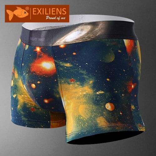 EXILIENS Brand New Boxer Men Underwear Starry Sky Cueca Masculina Ropa Interior Hombre Mens Boxers Homme Man Calzoncillos L-3XL