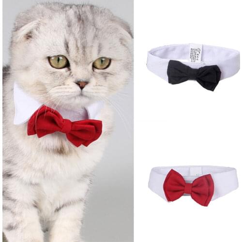 Pet Cat Bow Tie Adjustable Pet Neck Tie Costume Formal Dog Collar for Small Dogs and Cats Pet Accessories for Wedding Party Gift