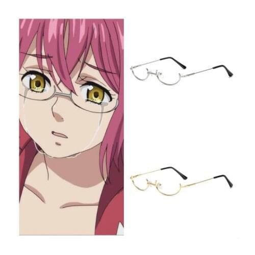 The Seven Deadly Sins Gowther Cosplay Glasses Non lens half rim decorative glasses frame Accessories