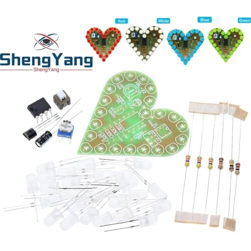 DIY Kit Heart Shape Breathing Lamp Kit DC 4V-6V Breathing LED Suite Red White Blue Green DIY Electronic Production for Learning