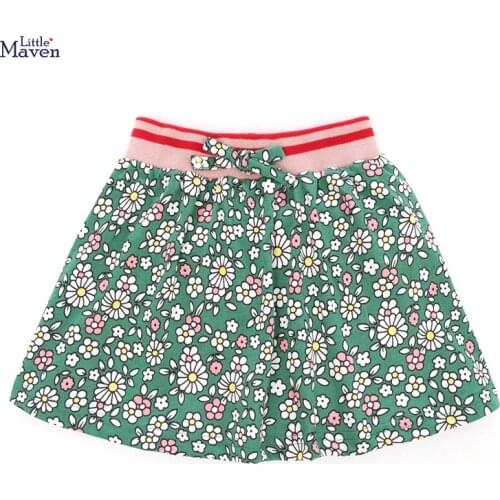 Summer Baby Girl Clothes Casual 100% Cotton Mini Flower Print Lolita School Cute Skirts for Kids 2-7 Years QW217