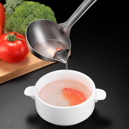 Long Handle Oil Soup Separate Spoon Home Strainer Cooking Colander Kitchen Scoop Stainless Steel Ladle Dinner Tableware