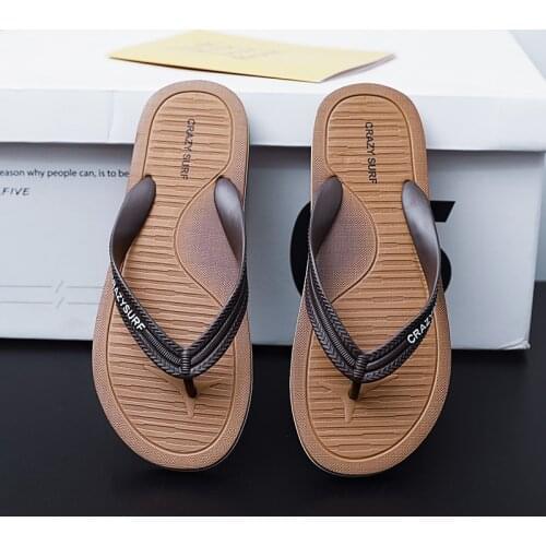 Hot Fashion Brown Massage Slippers Men Flip Flops Summer Casual Slides Men Non Slip Flat Beach Indoor Slipper Men сланцы мужские