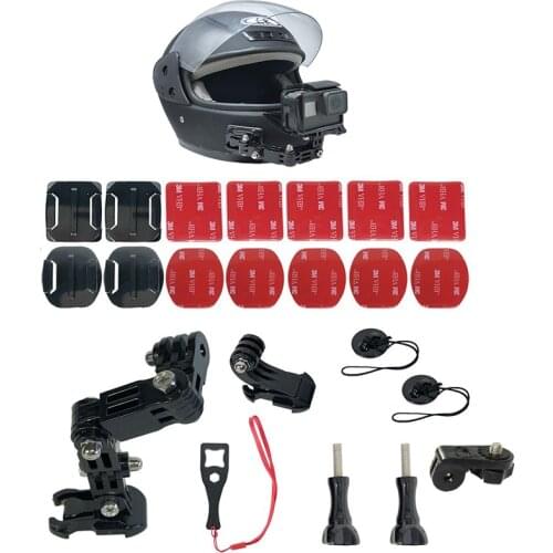 Motorcycle Full Face Helmet Front Side Chin Mount for Xiaomi YI 4K GoPro Hero 8 7 6 5 4 3 SJCAM Sj4000 EKEN H9 POV Action Camera