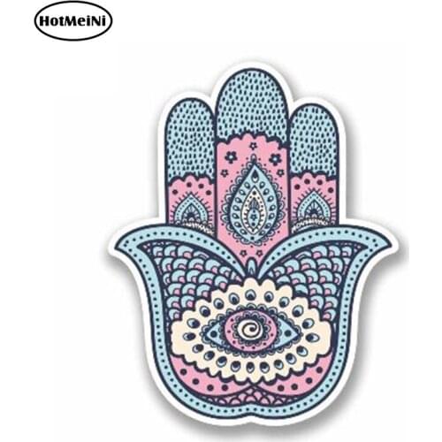 HotMeiNi 13cm x 8cm Hamsa Hand Decal Religion All Seeing Eye Motorcycle Car Sticker Bike Helmet Quad Skate Car Laptop Decal
