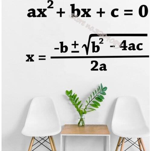 Quadratic Equation Wall Stickers Quadratic Formula Math vinyl wall decal Teacher Education student Classroom School Decal EB436