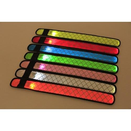 Nylon LED Sports Slap Wrist Strap Band Wristband Light Flash Bracelet Glowing Armband wzpi