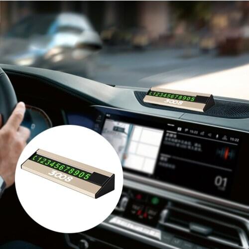 Phone Number Car Temporary Parking Card for Peugeot 3008 alloy Luminous Car Sticker Car Accessories