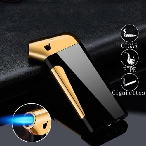 New Creative Multifunction Cigar Pipe Lighter. Metal Ultra Thin Butane Gas Inflate Torch Jet Fire.Cigarettes Smoking Gadgets