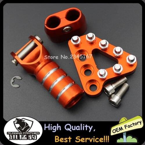 One Set Gear Shifter Lever+Billet Rear Brake Pedal Step Tip +Throttle Cable Protection Guard Cover For SXF XC-F EXC XCW SMR